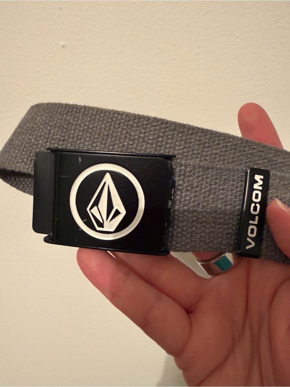 Volcom Gray Web Belt with Black Buckle